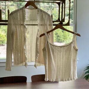 ESCADA Twinset Cardigan Set - Wool Rayon Rhinestone